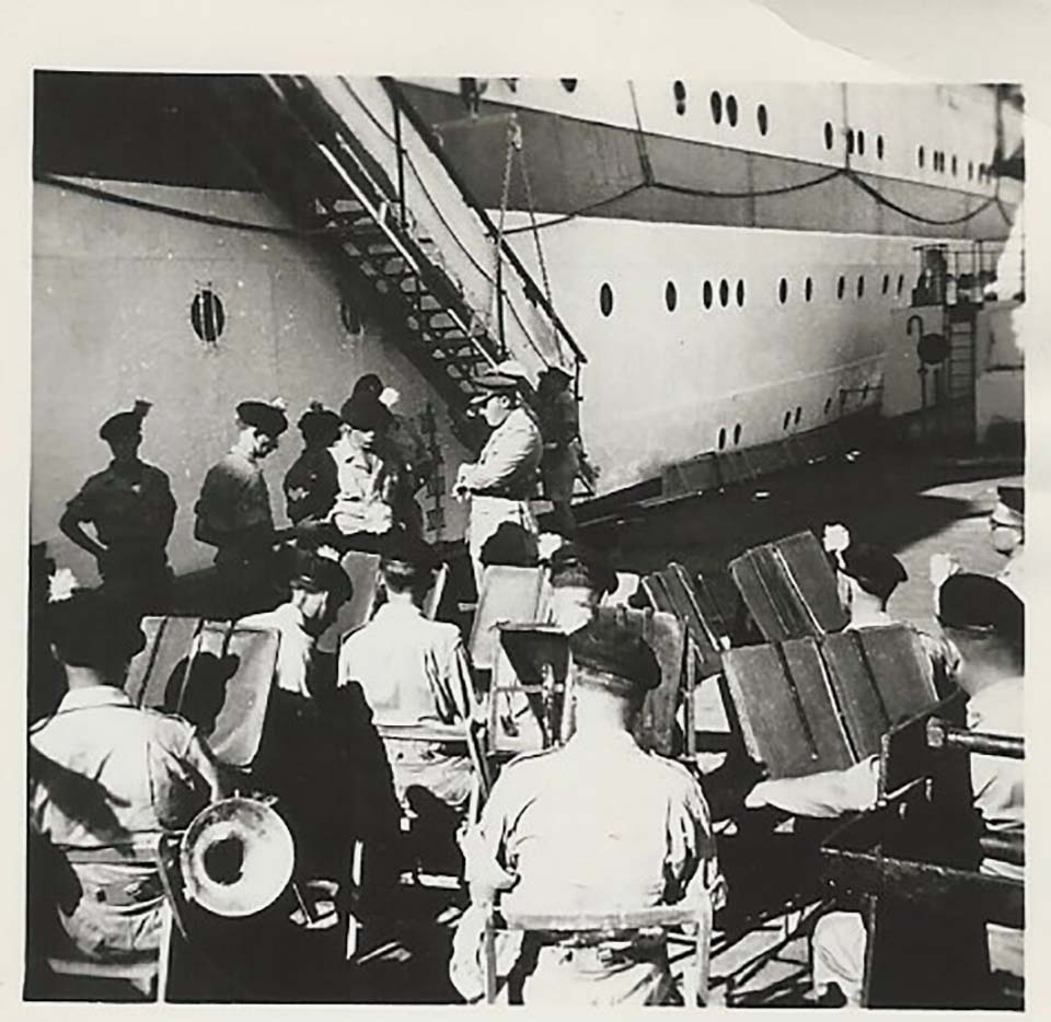 Band playing as troops arrive in Cyprus