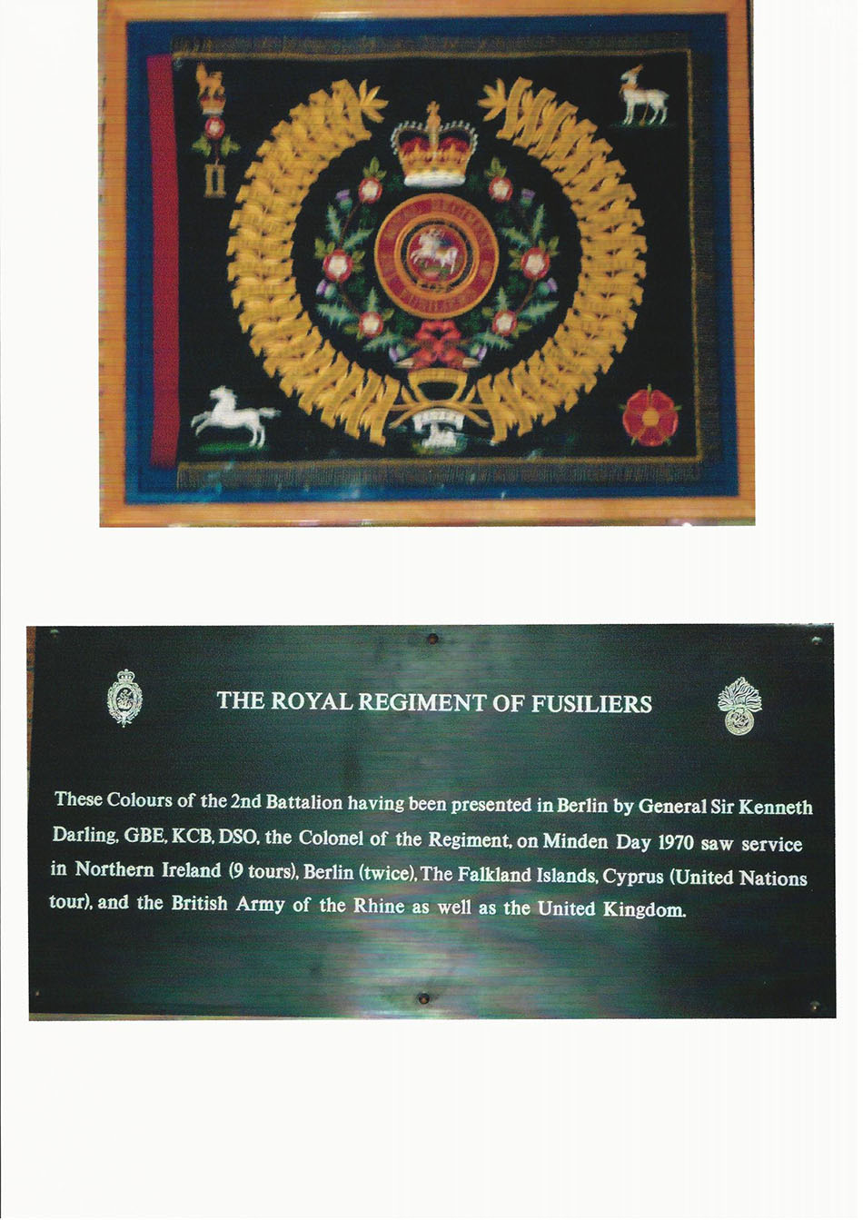 The Royal Regiment of Fusiliers Colours in the church