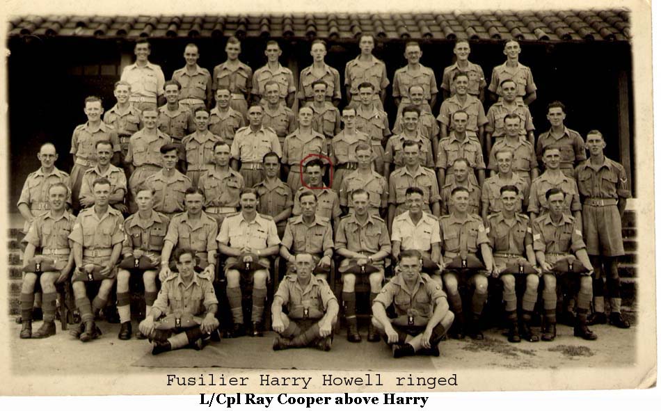 3657587 Fusilier Harry Howell, 1st Bn LFs. Served 15 March 1940 until 23 April 1946. Spent some time in Chakata Hospital, 19 Sep 1944 to 20 Oct 1944
