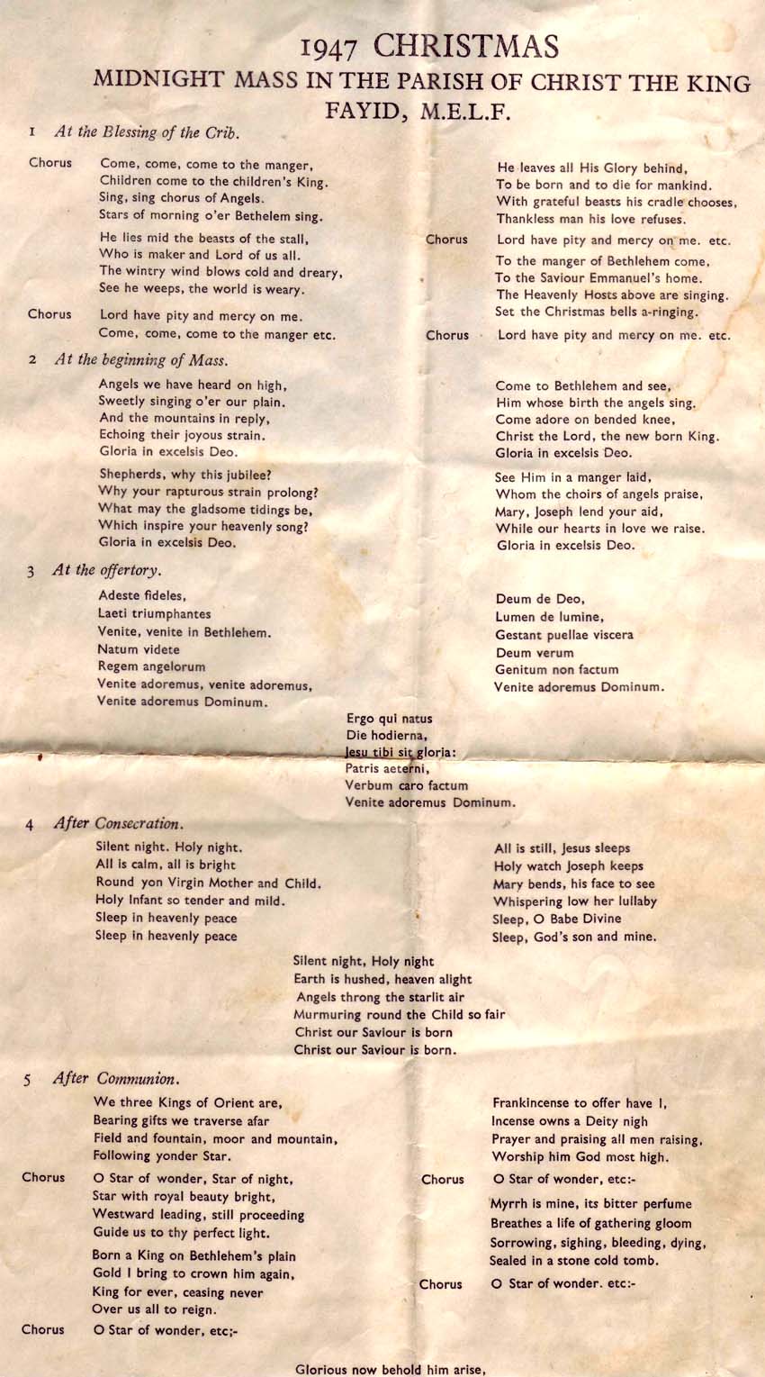 Christmas Carol Service 1950 - can you spot the mistake?