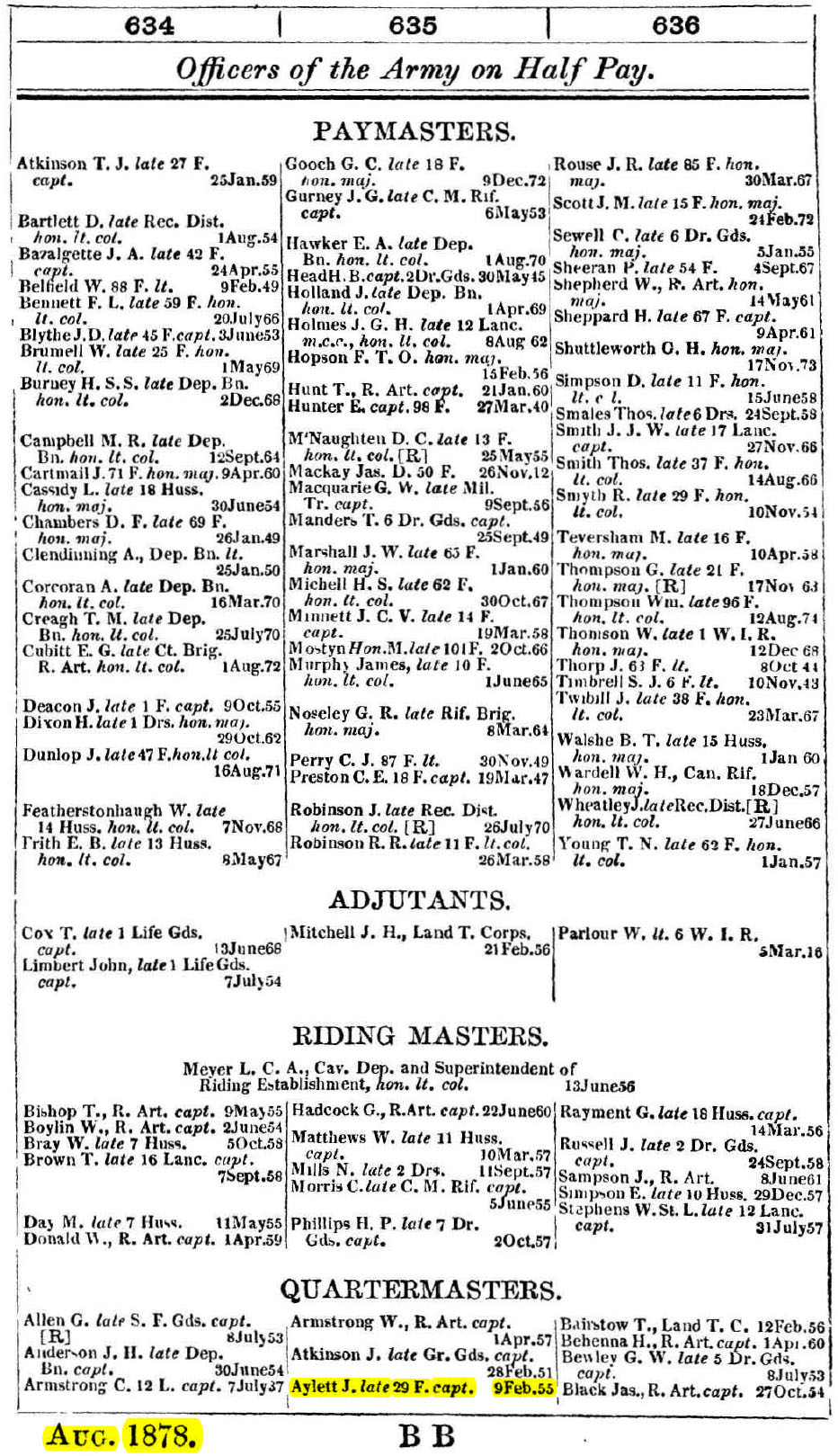 James Aylett medal document