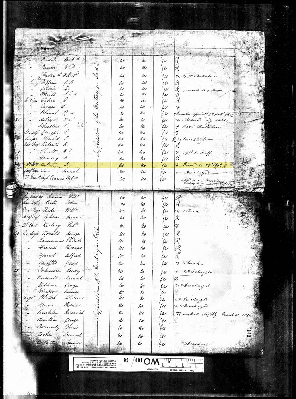 James Aylett mentioned in the Indian Mutiny Medal Roll