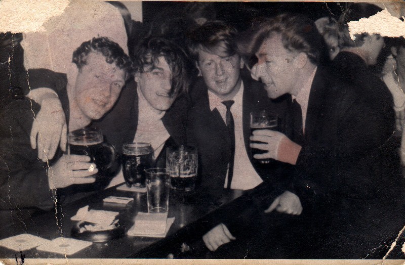 Jim Baxter, Clement Arthur Johnson (Snorkle) , Jobo Jobson, Slasher Brown. This photo was taken in Blackpool