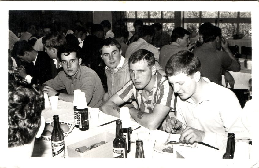 Xmas 67 Gun Club, Phillips, lad who returned to Netley (was wanting to join China) ploy at the time, Stuart Richardson, me eating