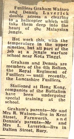Newspaper cutting that goes with the photo
