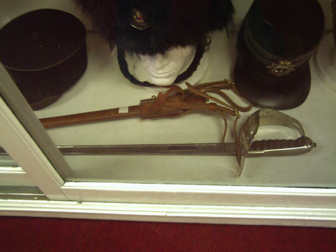 Major J.N. Laverick's sword in LF Museum