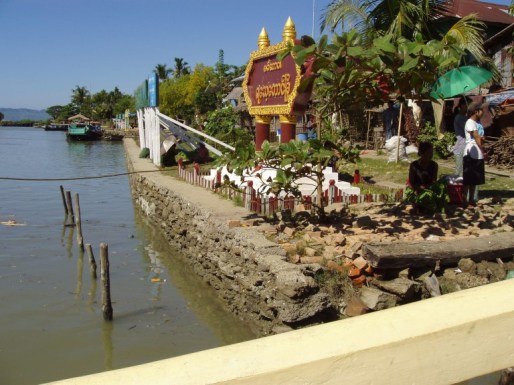 The jetty at Rathedaung. Scene of the Japanese ambush in December, 1942. Maj. McKay was killed whilst trying to lead his troops ashore. Bill Dalton was in the water alongside him at the time.