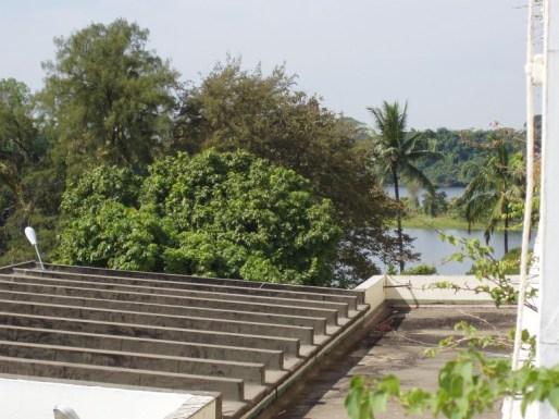 View of the front of the Dusit Inya Lake Hotel, Rangoon