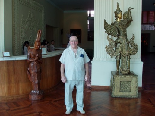 Bill in the foyer of the Dusit Inya Lake Hotel, Rangoon