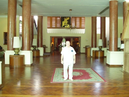 Bill in the foyer of the Dusit Inya Lake Hotel, Rangoon