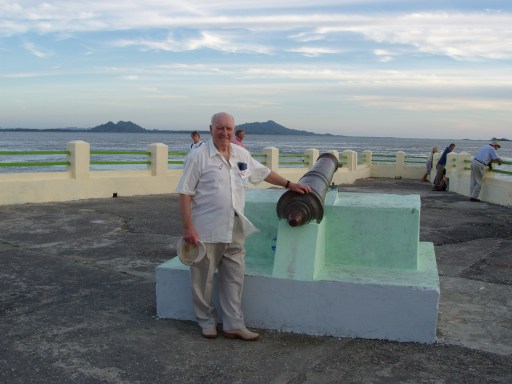 Bill checking out the local defences at Monkey Point! ....Just in case!