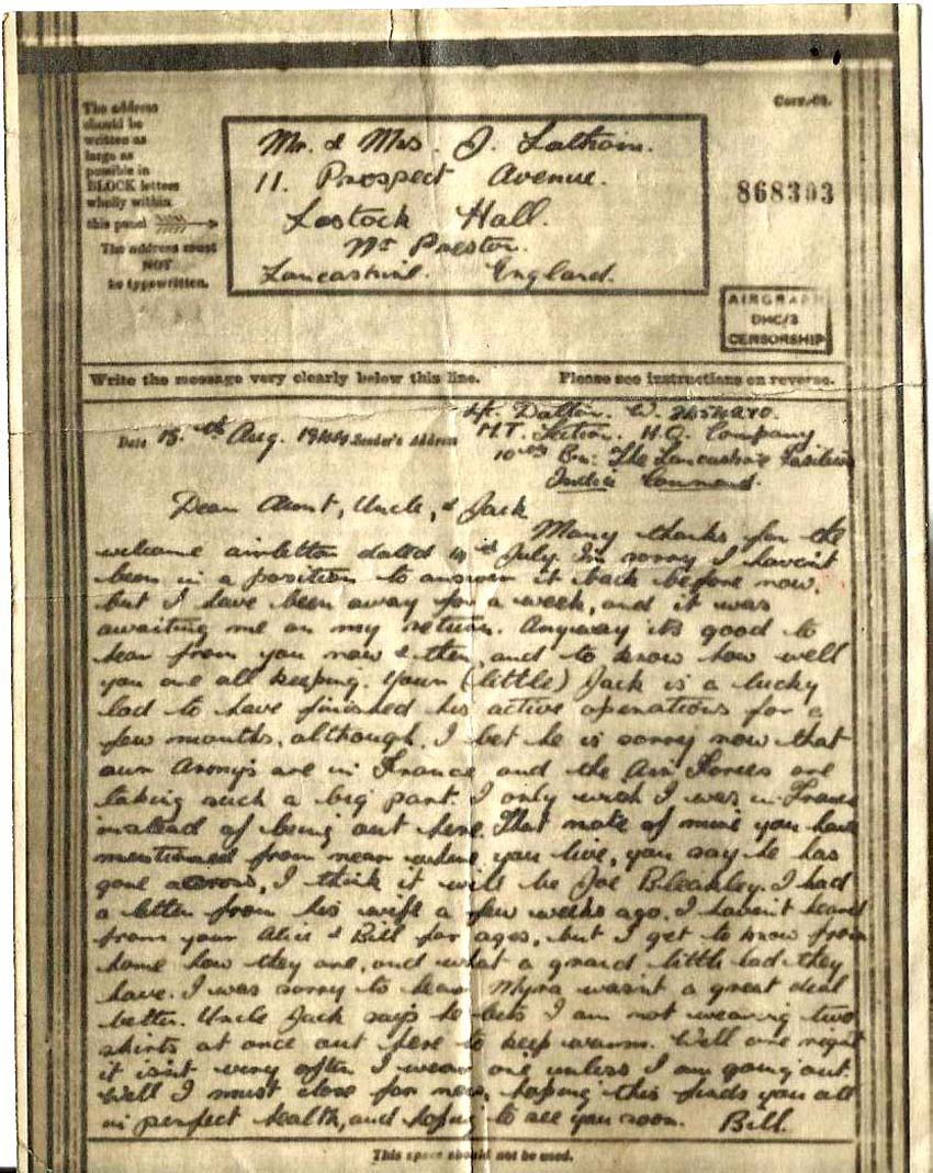 Bill Dalton's letter