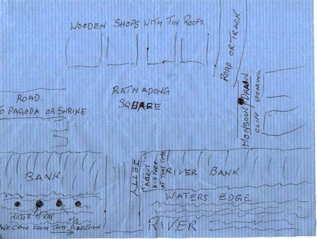 Bill Dalton's hand drawn map of Rathedaung