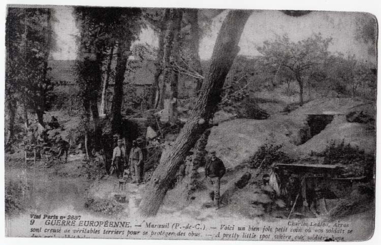 post cards sent home from the front from Passchendaele and Arras WW1