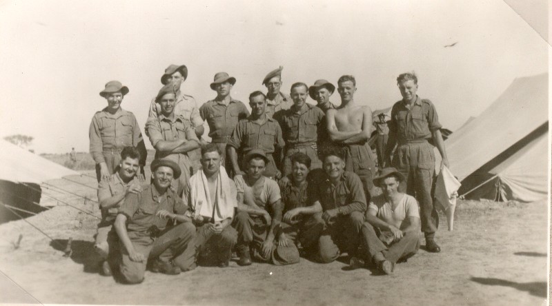 Christmas Day 1946 Jack Bibby front, middle squatting with plate and cup.
Bill Fryer standing, far right (Bill Fryer is the chap with the glasses on all following photos)
