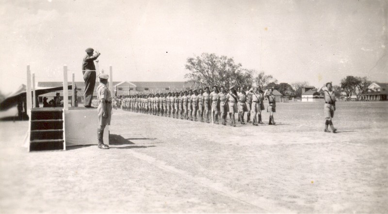 March past, General inspection taken by... Lucknow(?)