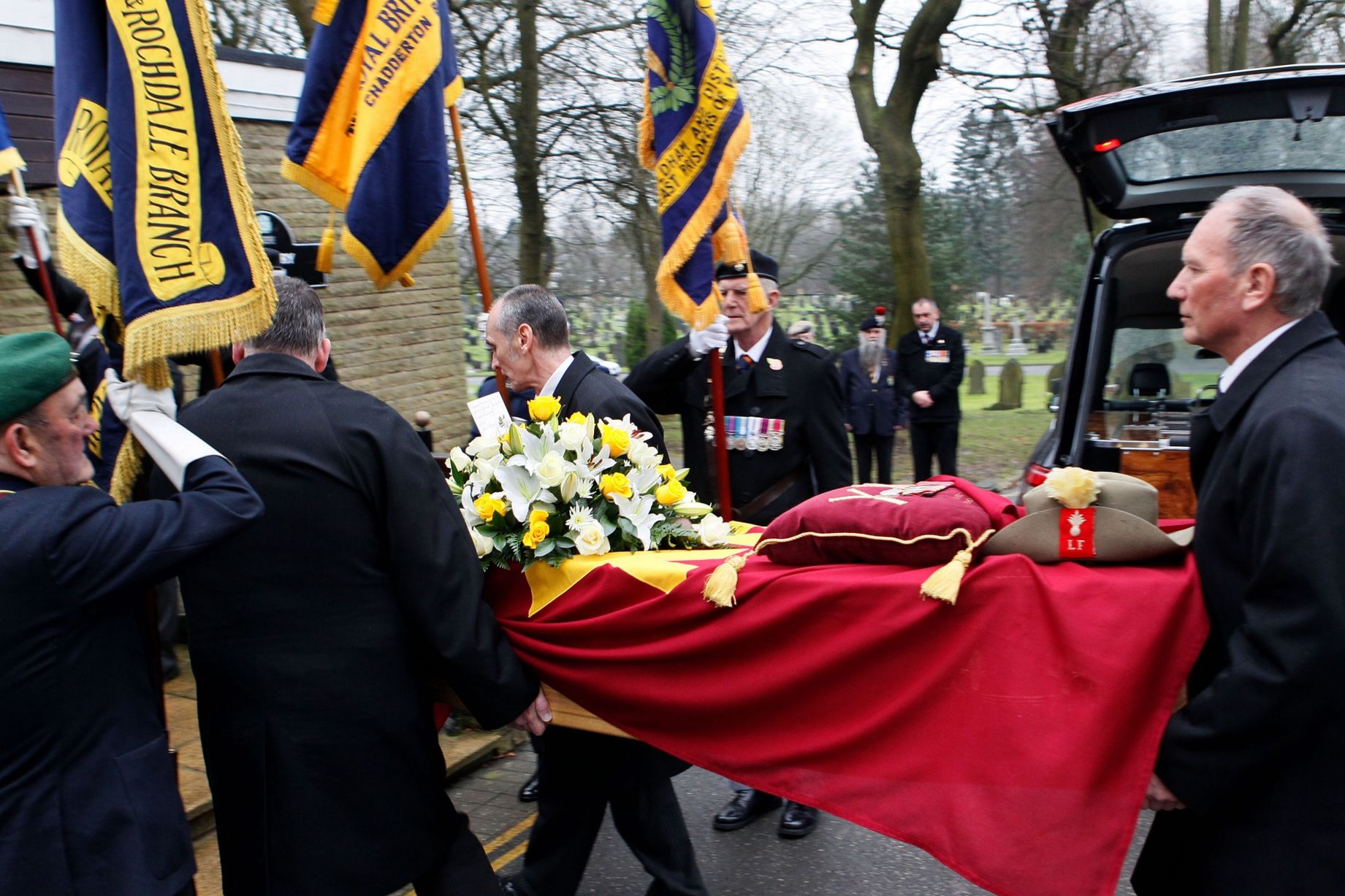 Funeral photos courtesy of the Manchester Evening News