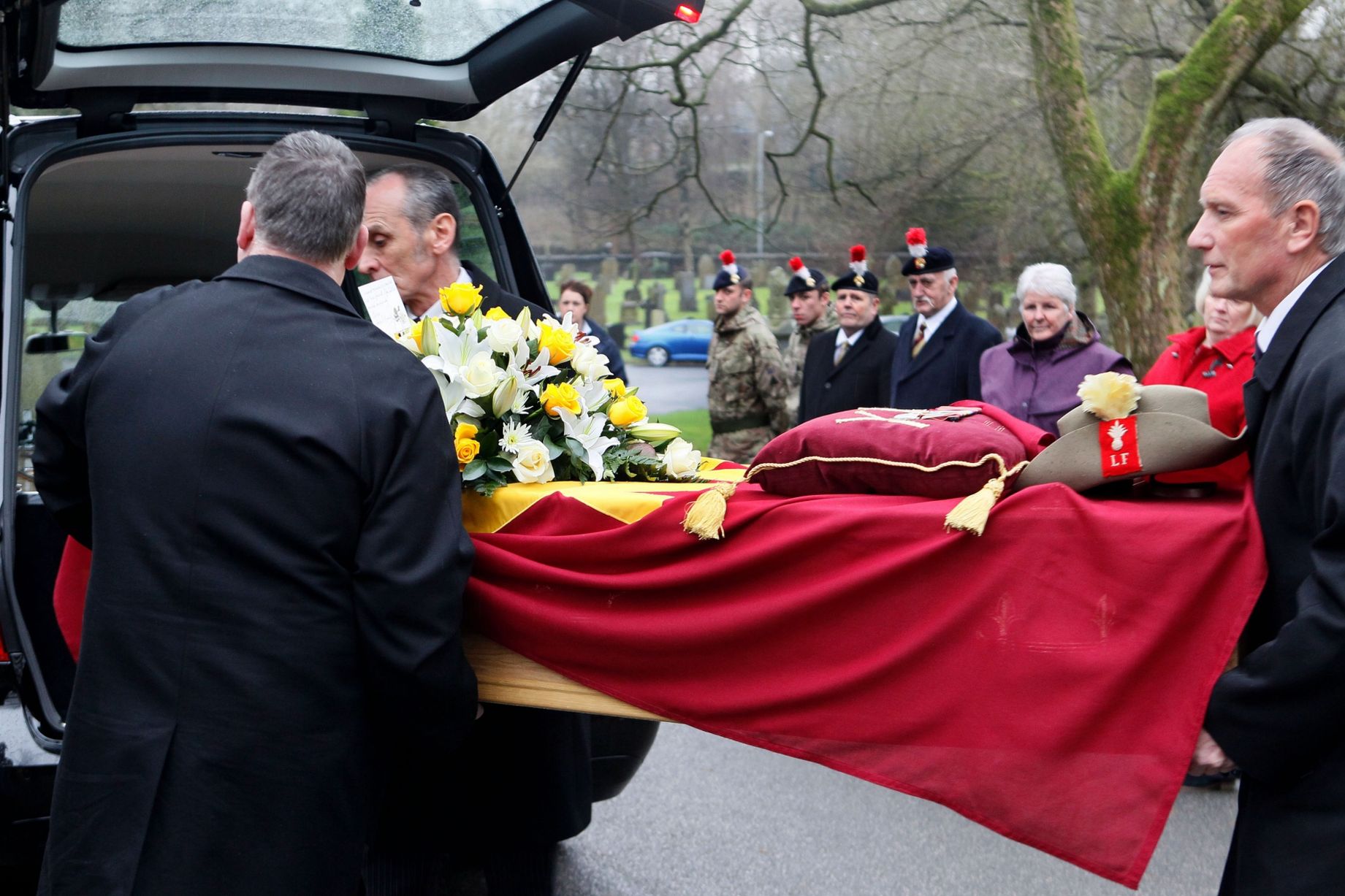 Funeral photos courtesy of the Manchester Evening News