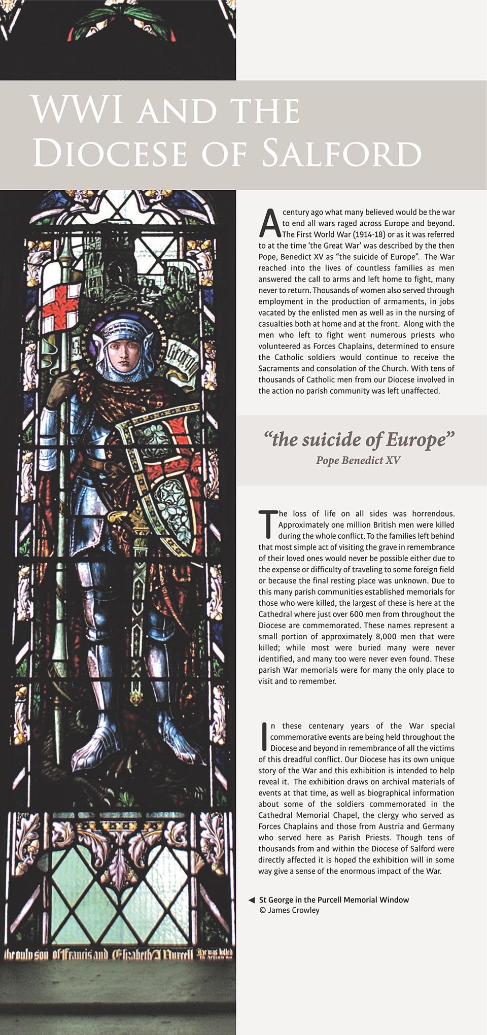 page 1 of the ww1 salford cathederal exhibition
