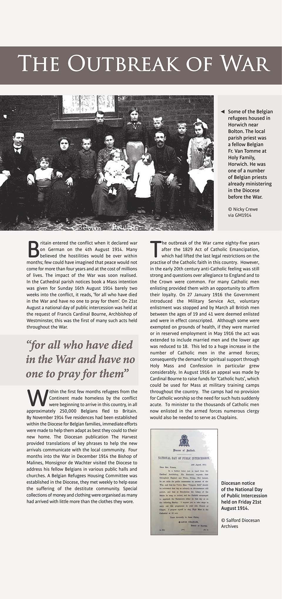 page 2 of the ww1 salford cathederal exhibition