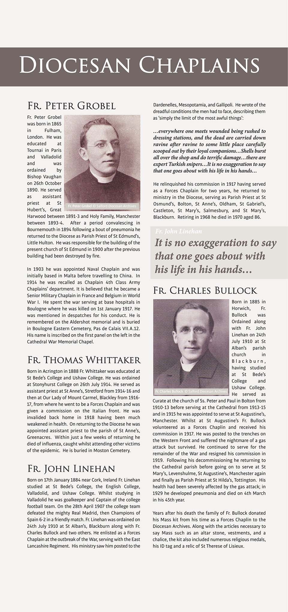 page 4 of the ww1 salford cathederal exhibition