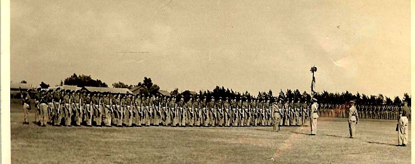 Trooping the colours Minden Day Moascar 1951,recognise Kitna.