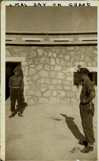Richie Farrington on guard x mas day and myself